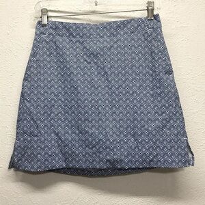 Lady Hagen Blue Diamond Pattern Skort Size 0 Navy Golf Stretch Pockets
